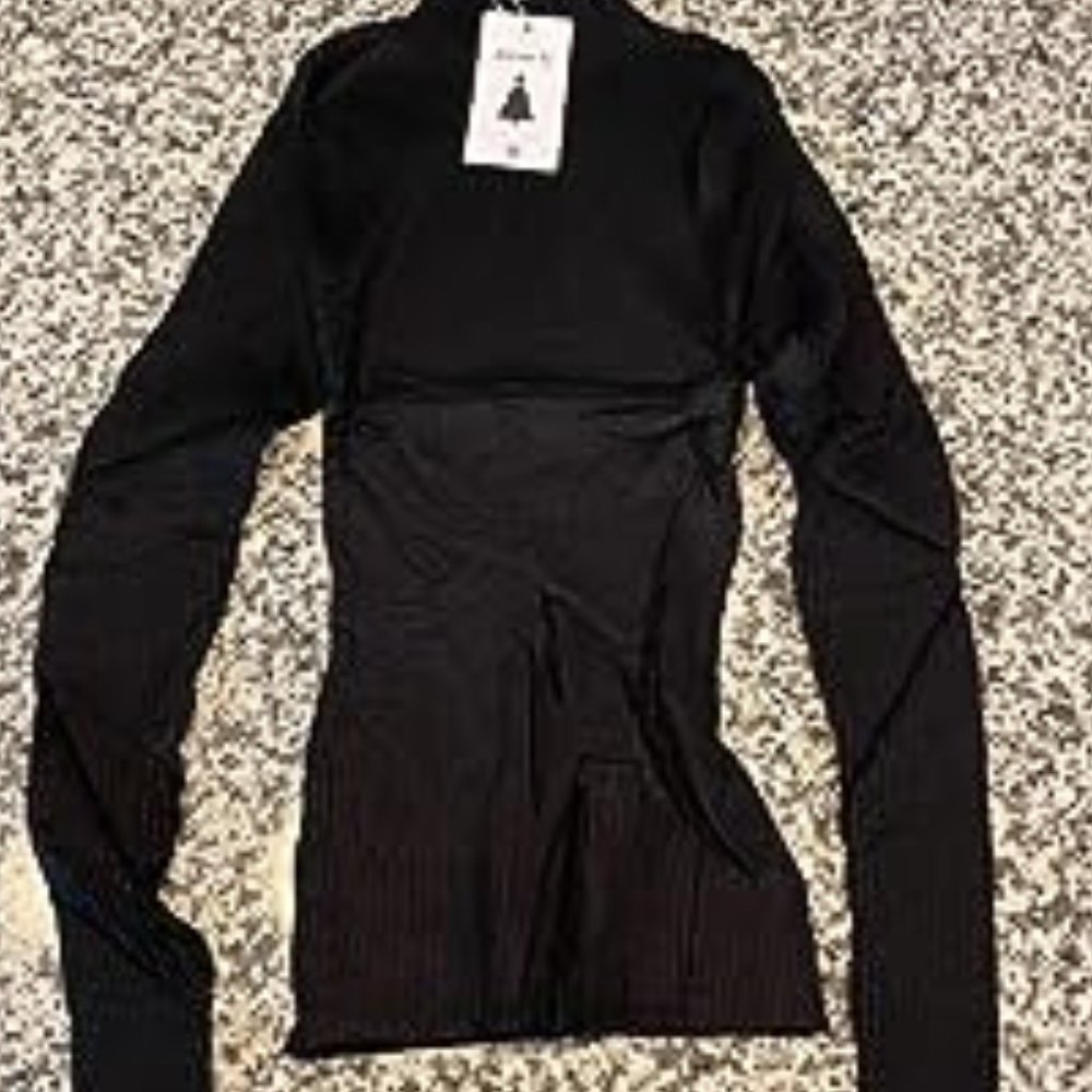 Sleeve Turtleneck T Shirt Ribbed Knit Sweater Slim Fit Basic Casual Tee Tops